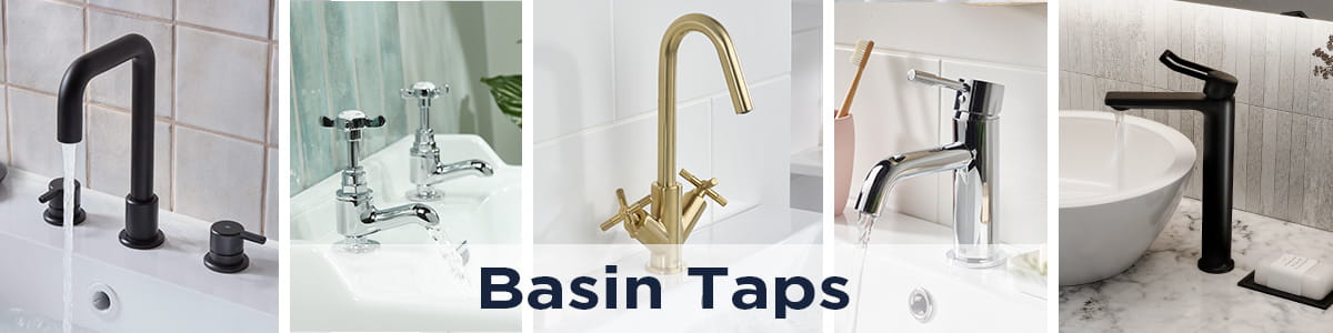 Range of Basin Mixer Taps in Chrome, Black and Brushed Brass finish