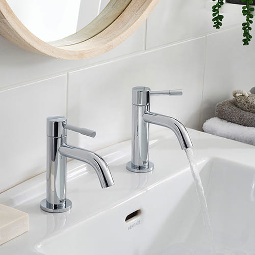 Bristan Mila Two Tap Hole Bathroom Mixer Taps in a Chrome finish