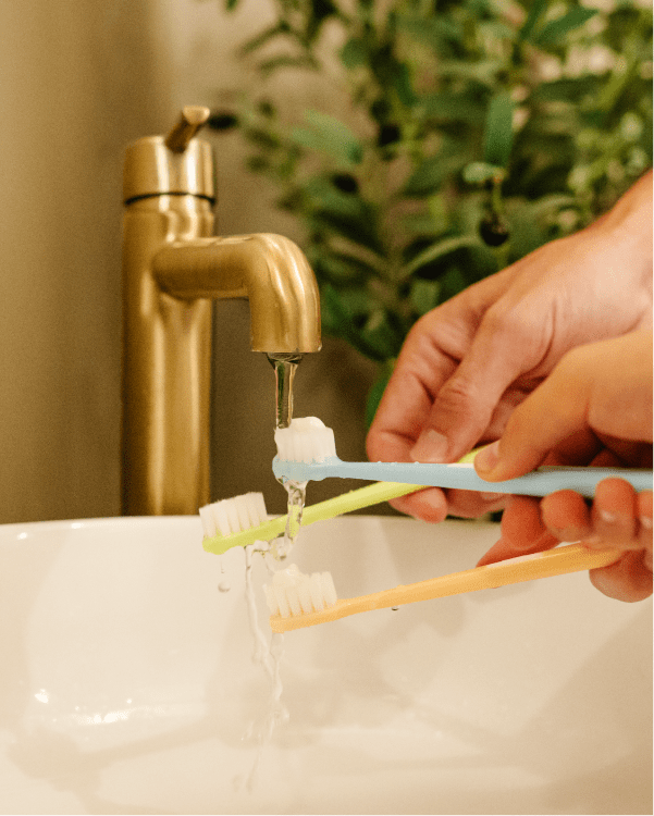 Bristan kitchen tap with Eco Start technology at a modern kitchen sink