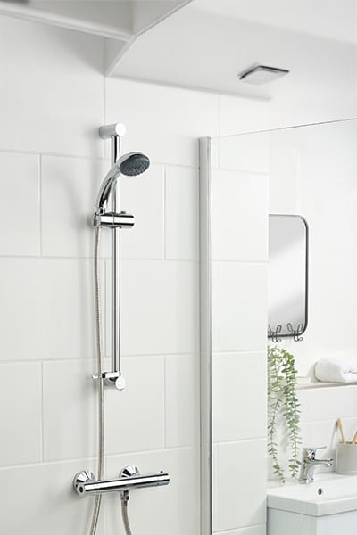 Bristan Zing chrome bar shower with riser rail and handset