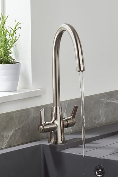 Bristan Easyfit kitchen mixer tap in Brushed Nickel