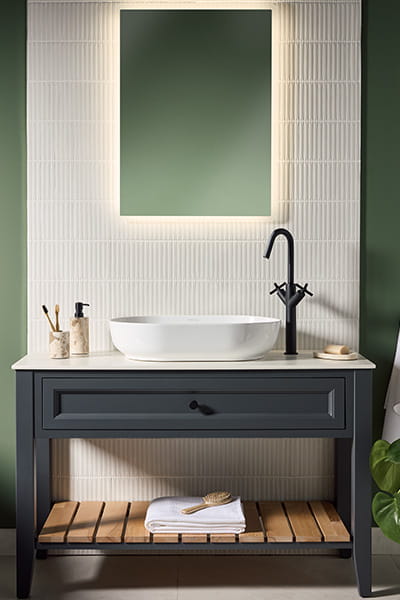 Bristan Cruzar basin mixer tap in a modern bathroom