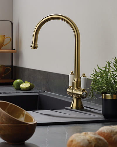 Bristan Renaissance Easyfit kitchen tap in a styled kitchen