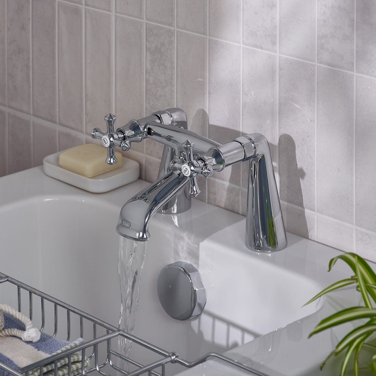 Bristan Colonial chrome bath filler in a traditional-style bathroom