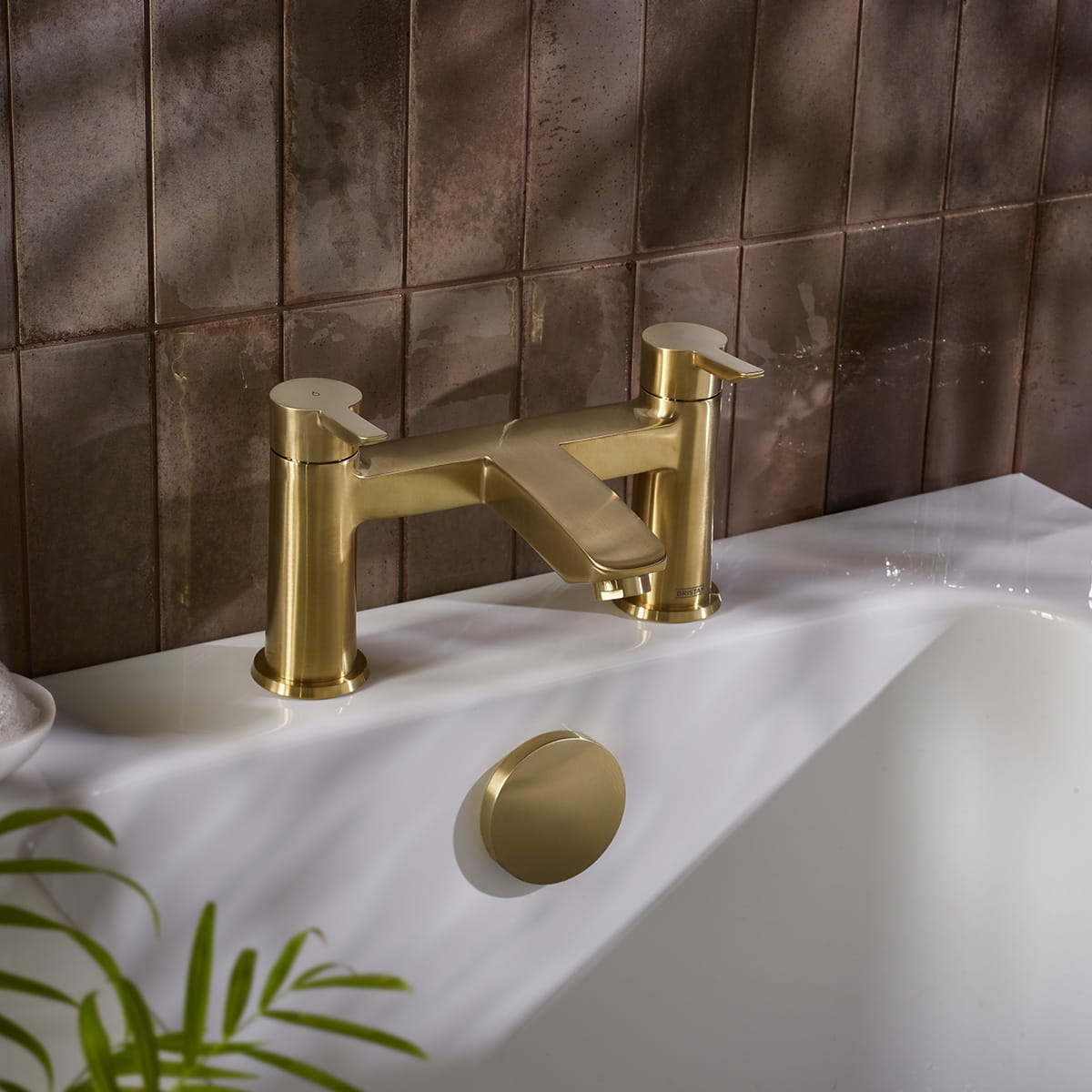 Bristan bath filler tap in brushed brass finish