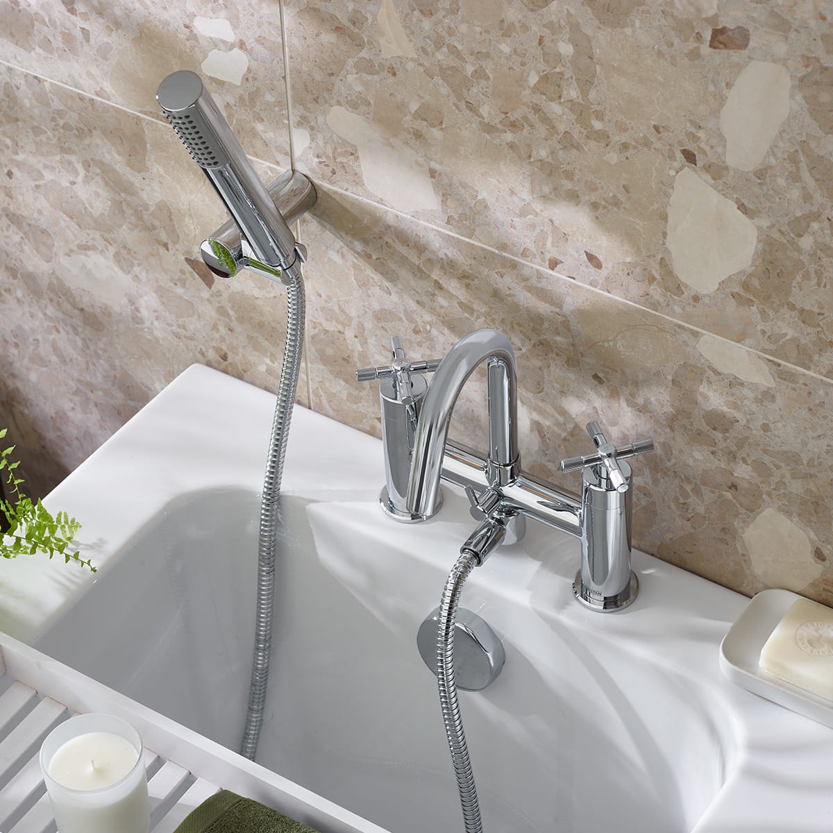 Bristan chrome basin mixer tap on a bathroom vanity