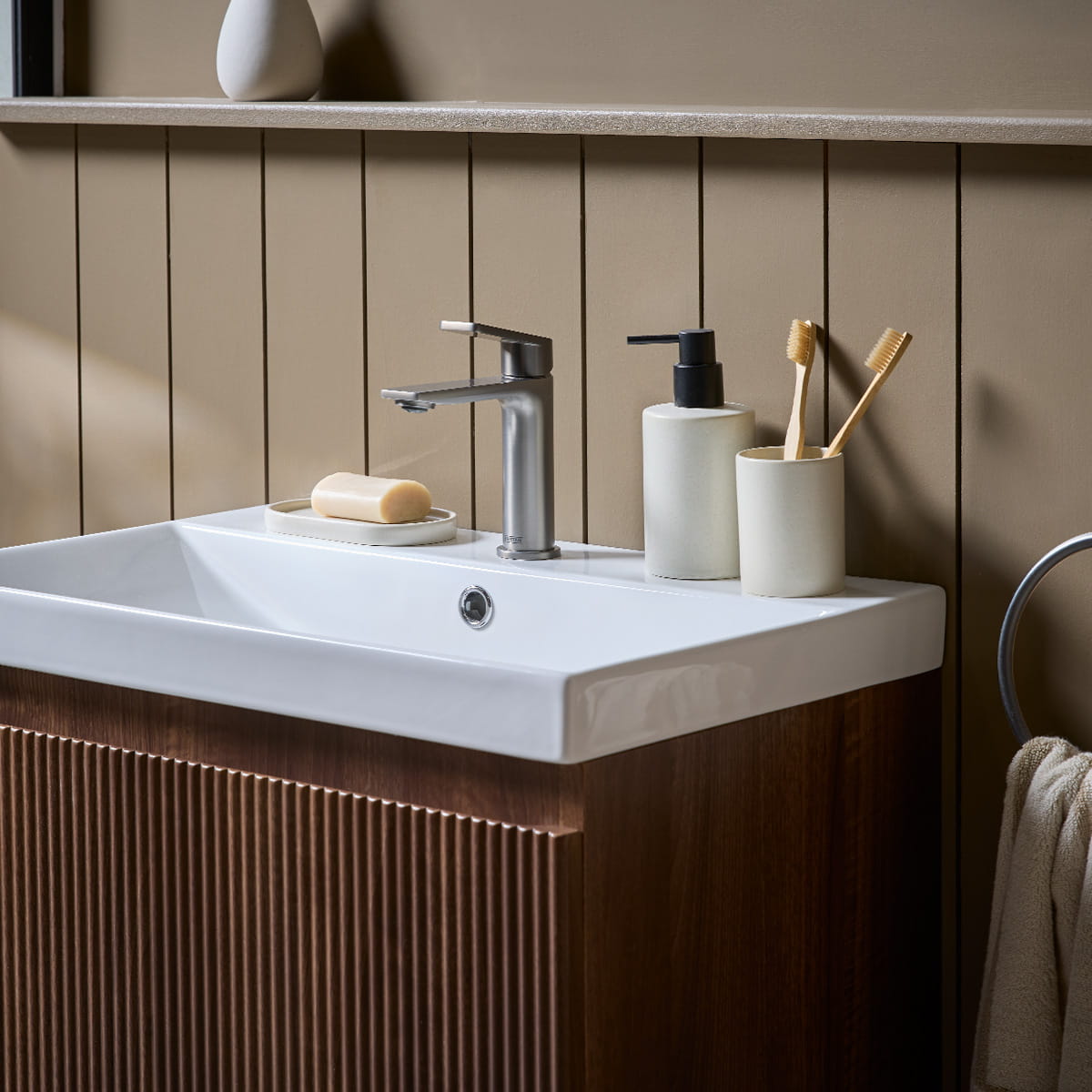Bristan Frammento basin mixer tap in gun metal finish
