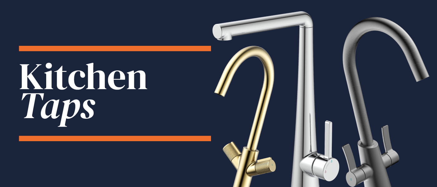 Bristan kitchen taps: the Pine kitchen tap in chrome, the Echo kitchen tap in Gun Metal Grey and the Fern kitchen tap in Brushed Brass