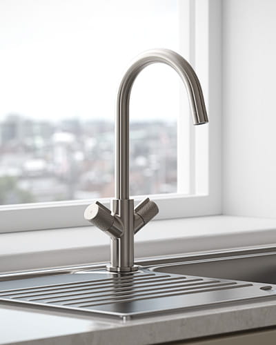 Bristan Apelo basin mixer tap in Gun Metal Grey