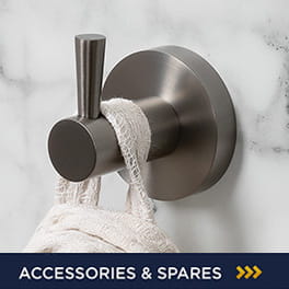 Bristan Bathroom Robe Hook in a Gunmetal Grey finish