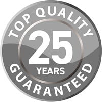 25 year guarantee logo