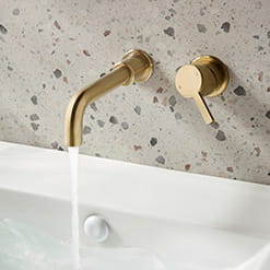 Bristan Altum 2 Hole Wall Mounted Basin Mixer Tap in Brushed Brass