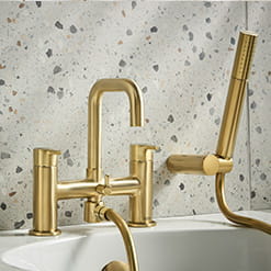 Bristan Altum Bath Shower Mixer Tap in a Brushed Brass Finish