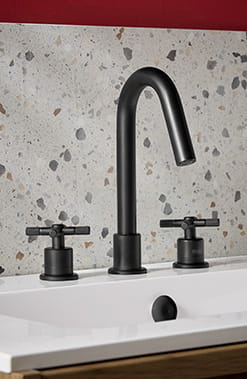 Bristan Cruzar 3 Tap Hole Basin Mixer Tap in a Black finish