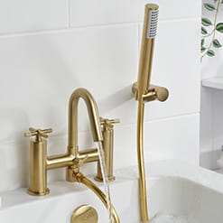 Bristan Cruzar Bath Shower Mixer Tap in a Brushed Brass finsih