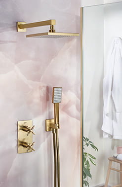 Bristan Cruzar Shower Pack in a  Brushed Brass finish