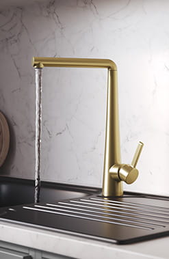 Bristan Pine Kitchen Mixer Tap in a Brushed Brass finish