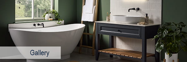 Bristan wall mounted bathroom taps with Heritage Bathrooms freestanding bath and counter top sink