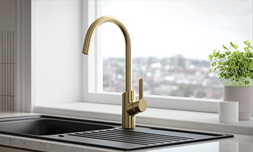 Maple Kitchen Mixer Tap in Brushed Brass finish