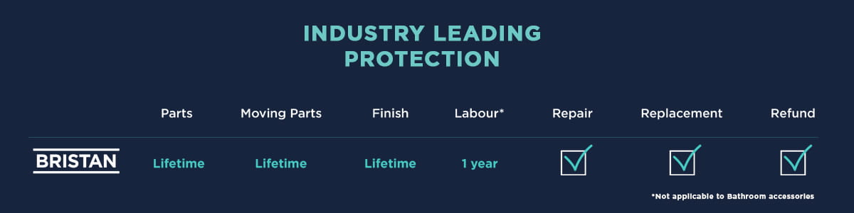 Bristan Lifetime Guarantee - Industry Leading Protection