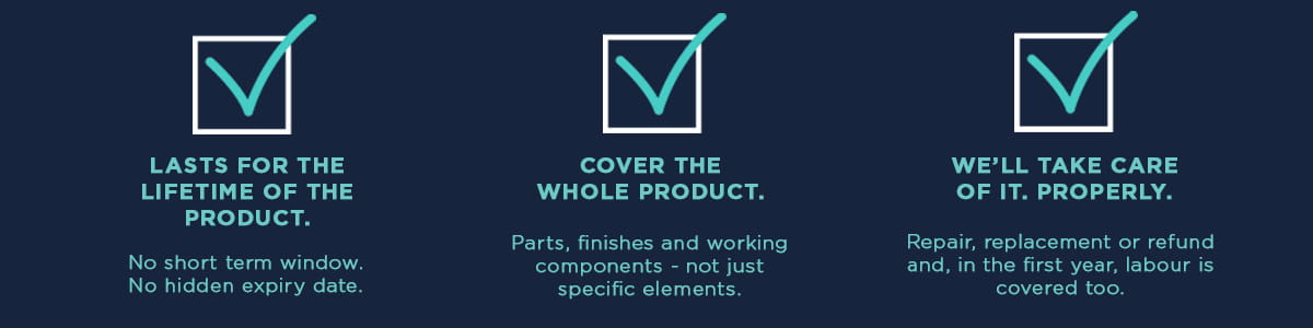 Bristan Lifetime Guarantee - Lasts the lifetime of the product