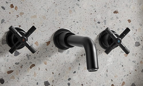 Bristan Cruzar Wall Mounted Basin Mixer Taps in Black finish