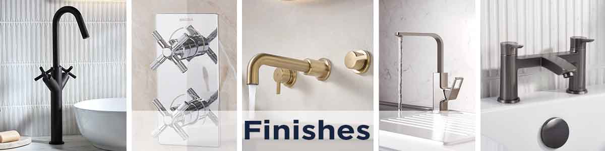 A selection of Bristan Taps and Showers in different finishes include Black and Chrome