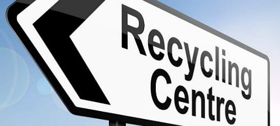 iStock photography of a recycling centre sign