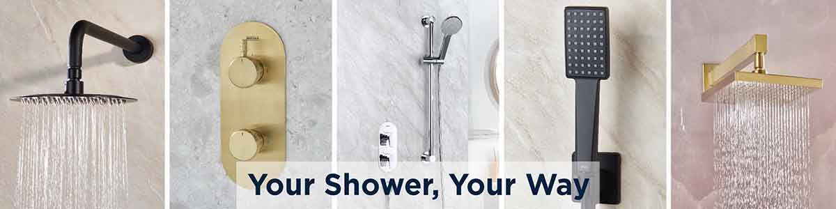 Bristan range of shower accessories in Chrome, Black and Brushed Brass finishes 