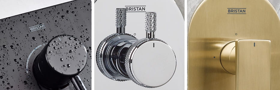 Bristan Concealed Shower Valves in Chrome, Black and Brushed Brass finishes