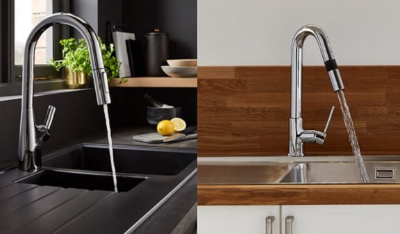 Photography of A Bristan Gallery Smart Measure Kitchen Tap and A Gallery Flex Kitchen Tap