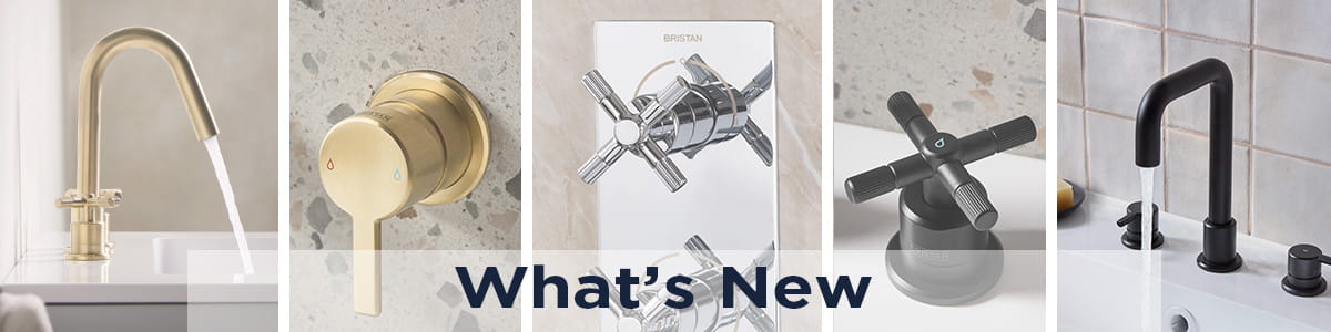 Bristan New Altum and Cruzar Basin Taps and Showers in Chrome, Black and Brushed Brass finishes
