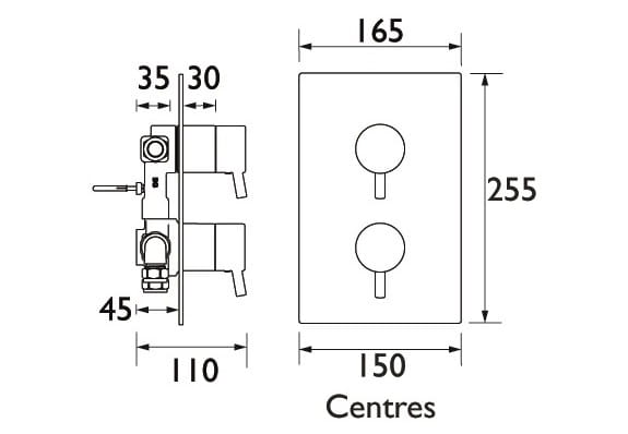 Bristan concealed shower dimensions