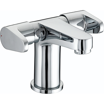 Two Handled Basin Mixer with Clicker Waste