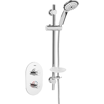 Thermostatic Recessed Concealed Dual Control Shower Valve with Adjustable Riser