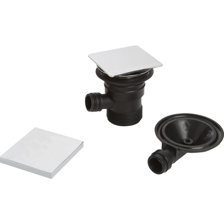 Square Clicker Bath Waste with Overflow