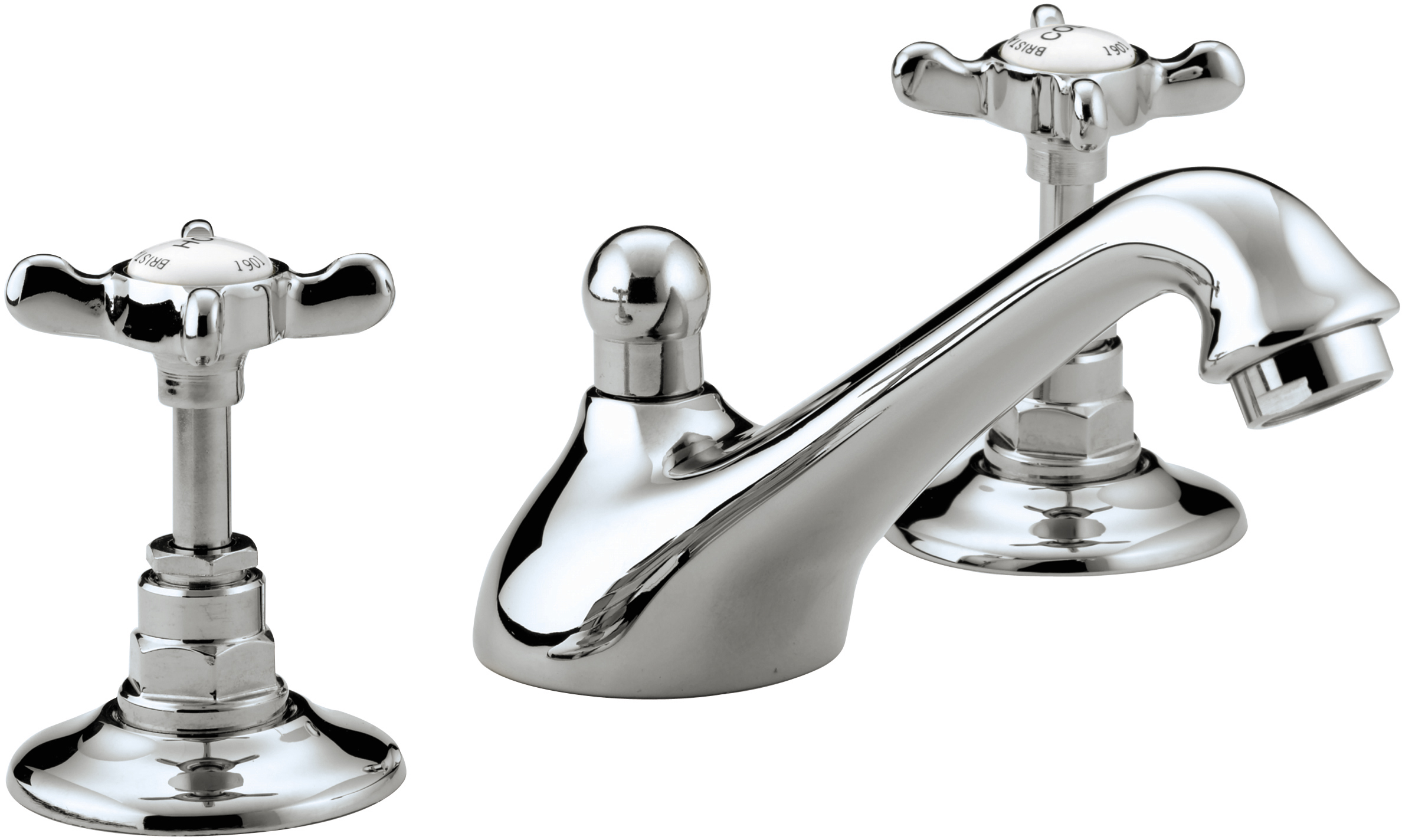 1901 3H Basin Mixer Gold Bathroom Taps Bristan