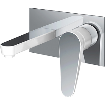 Wall Mounted Bath Filler - White & Chrome