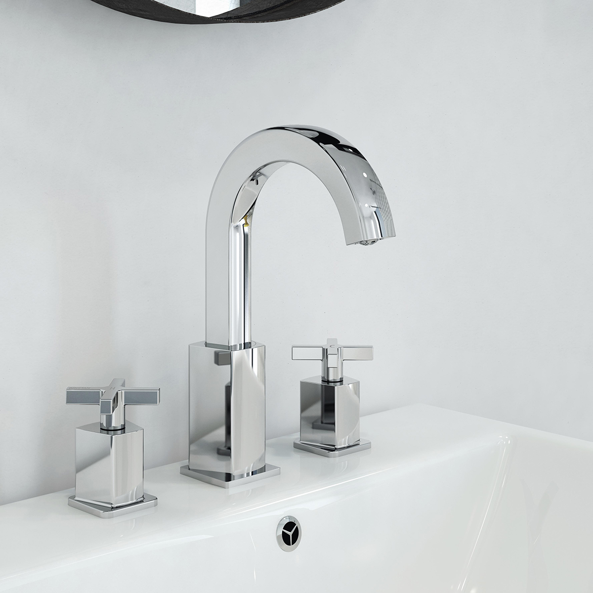 Cascade 3 Hole Basin Mixer Bathroom Taps Bristan