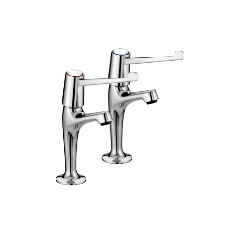 High Neck Pillar Taps with 6" (152mm) Levers