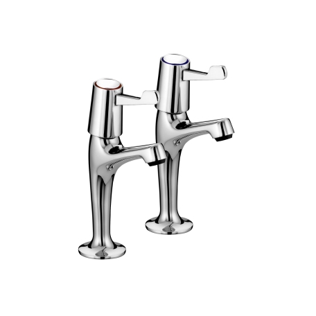 High Neck Pillar Taps with 3" (76mm) Levers