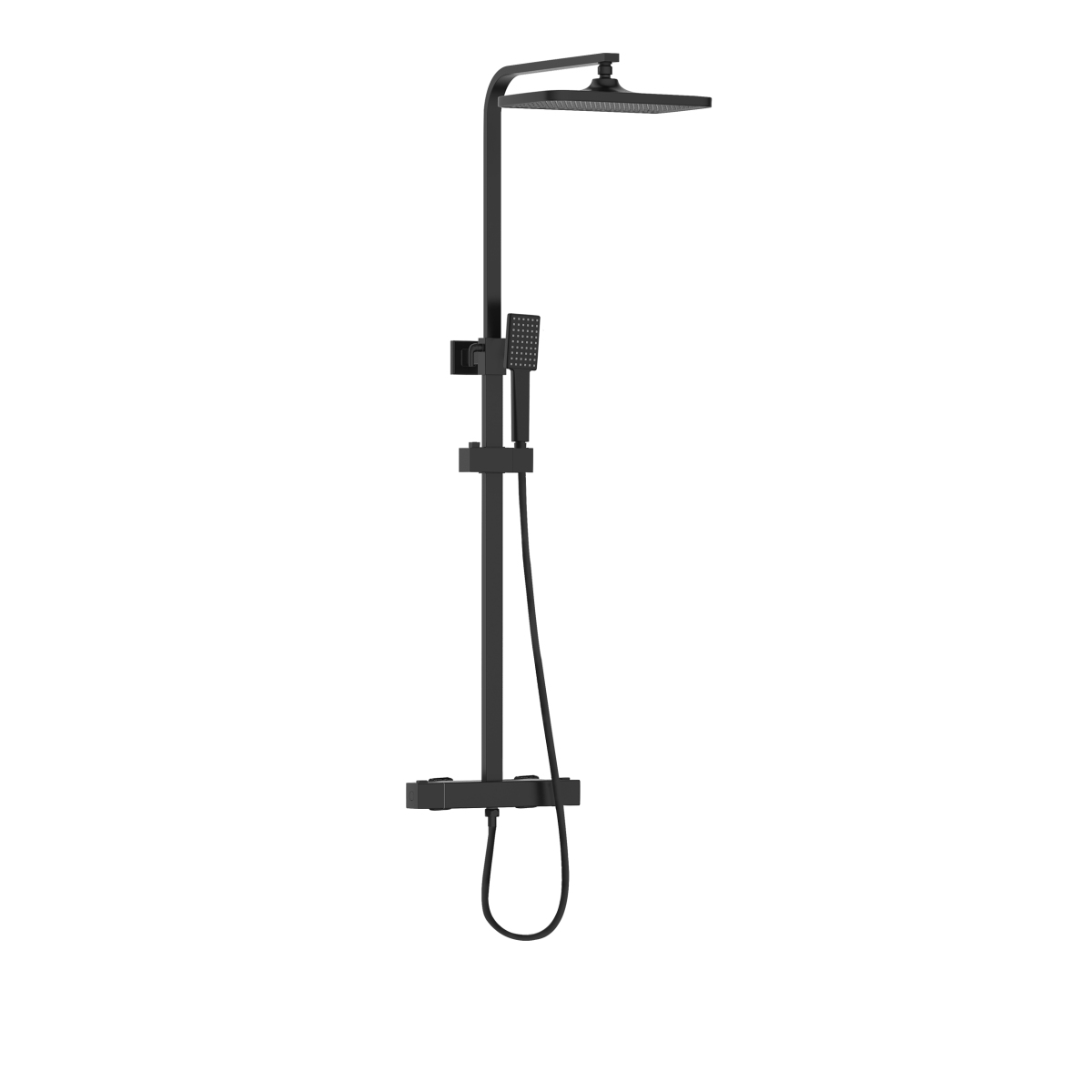 Craze Adjustable Rigid Riser Diverter Bar Shower Black | Mixer