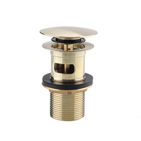 Round Clicker Basin Waste Slotted - Brushed Brass