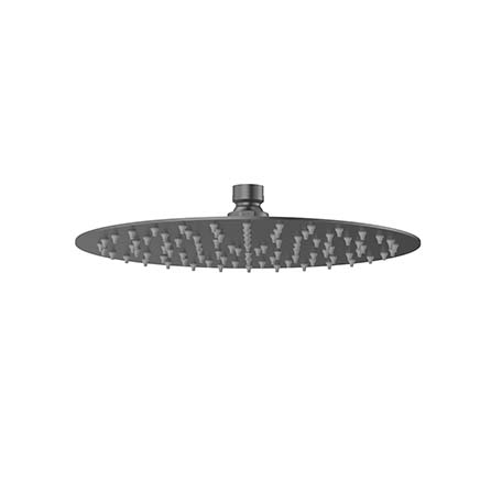 Round Slim Fixed Shower Head 200mm Gun Metal Grey