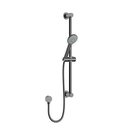 Round Shower Kit with Multi Function Handset Gun Metal Grey