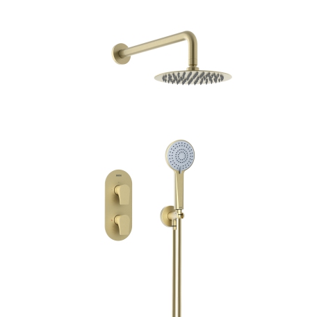 Concealed Dual Control Shower Pack Brushed Brass