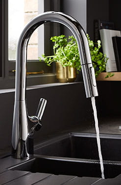 The latest professional kitchen tap from Bristan. The pull out hose docks smoothly back into place every time.