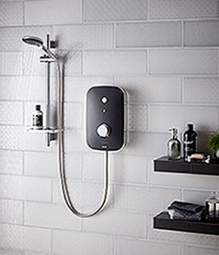Noctis black and chrome electric shower